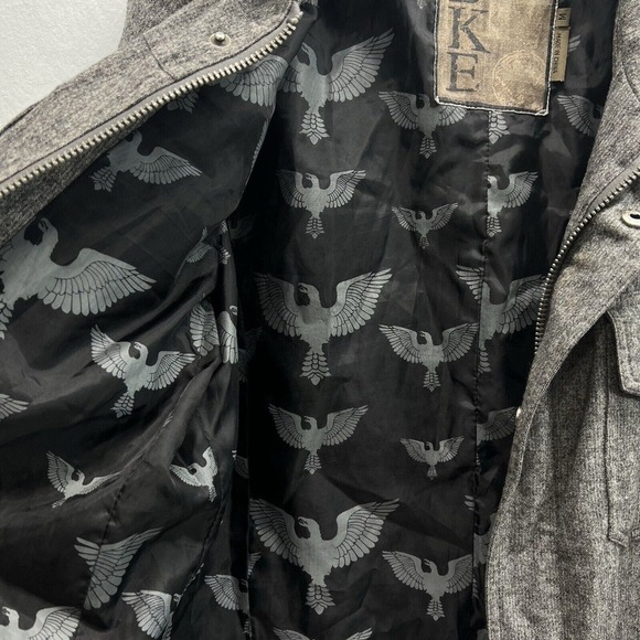 Buckle BKE Jacket Mens Medium Gray Wool Blend Western Cowboy Lined Snap And Zip - Picture 14 of 16